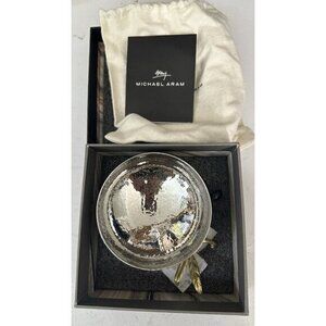 Michael Aram Small Hammered Silver Olive Branch Trinket Nut Bowl 4” Decor